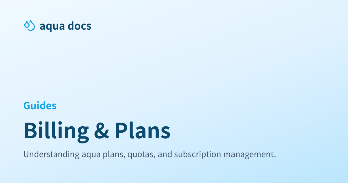 Billing & Plans | aqua