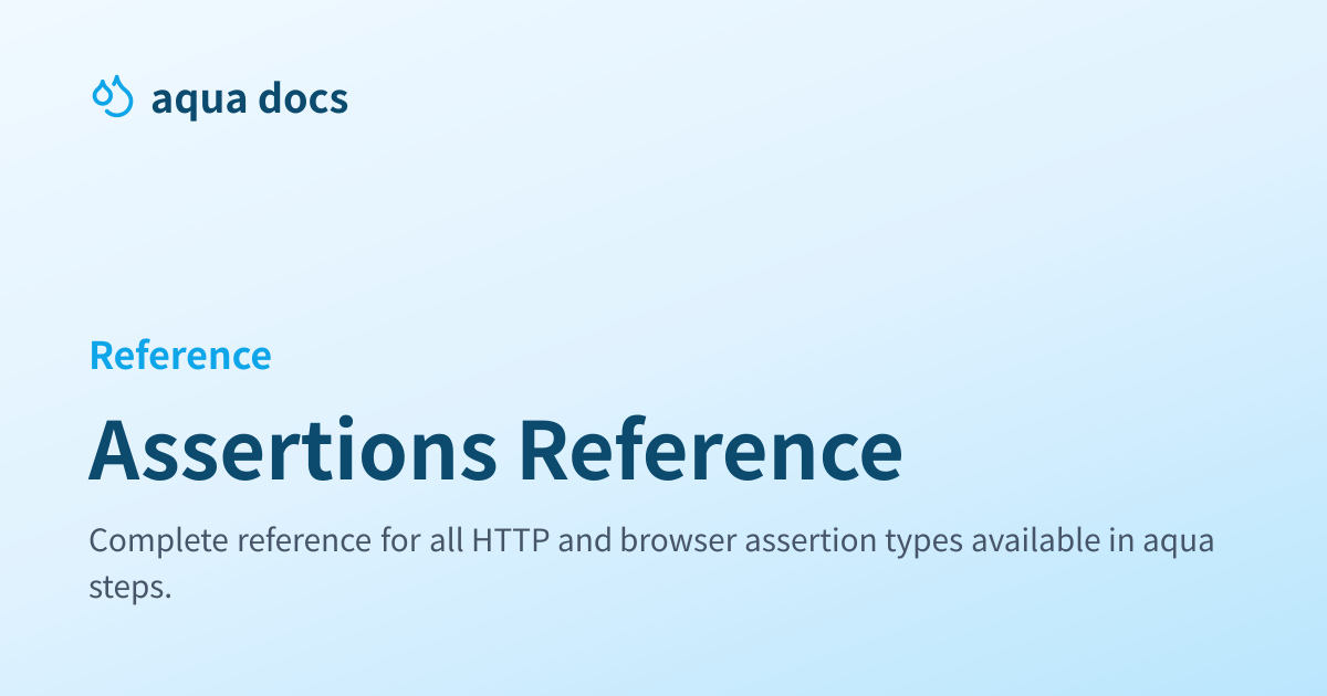 Assertions Reference | aqua