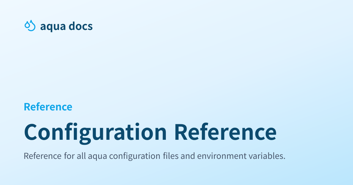 Configuration Reference | aqua