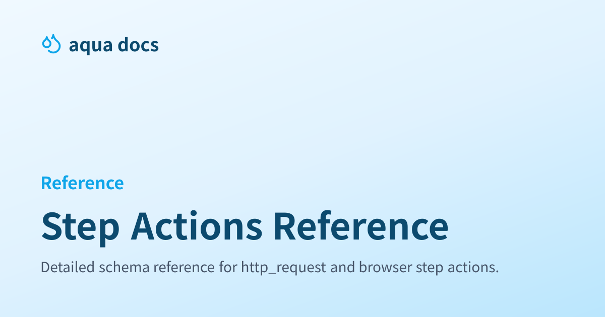 Ref Step In Step Actions Reference | aqua